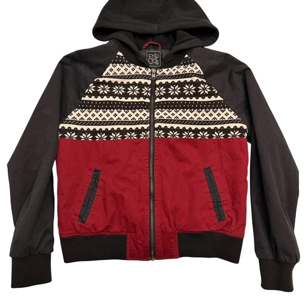 Empyre Black and Red‎ Patterned Jacket Size L